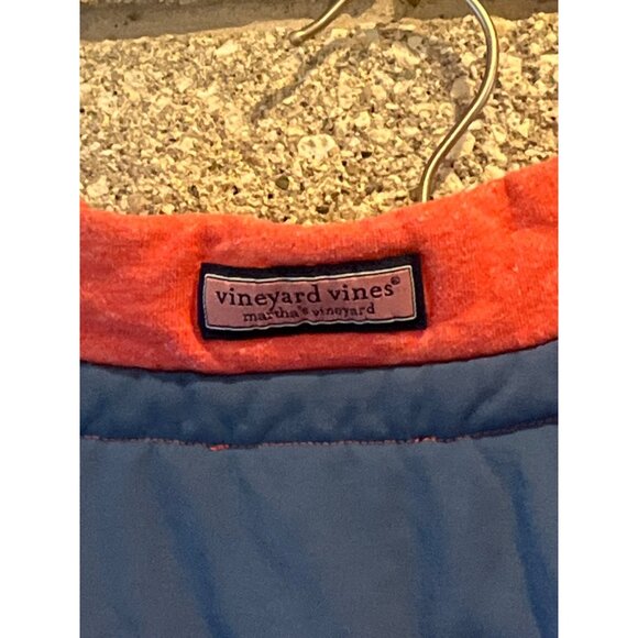 Vineyard Vines Mens Red & Navy Half-Zip Pullover Sweater M Cotton Blend - Picture 7 of 7